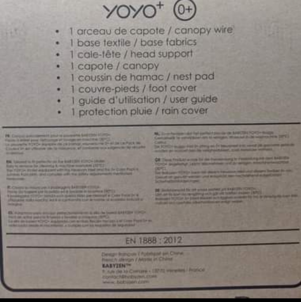 NEW Babyzen Yoyo 0+ NB pack (Stroller not incl)